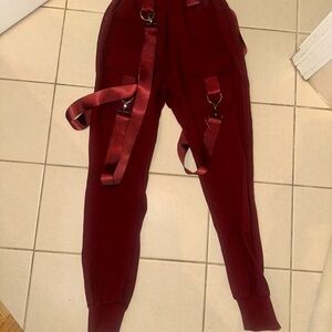 Carmar Burgundy Track Pants with Straps